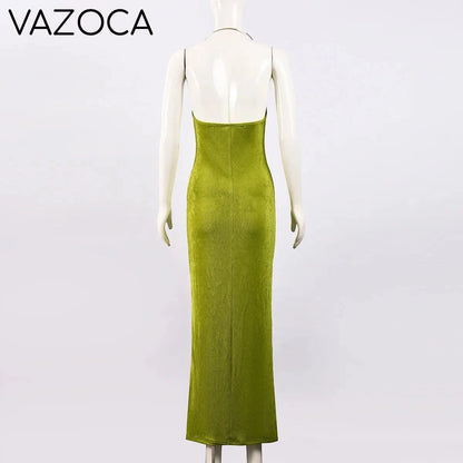 Metallic Chain Maxi Dress