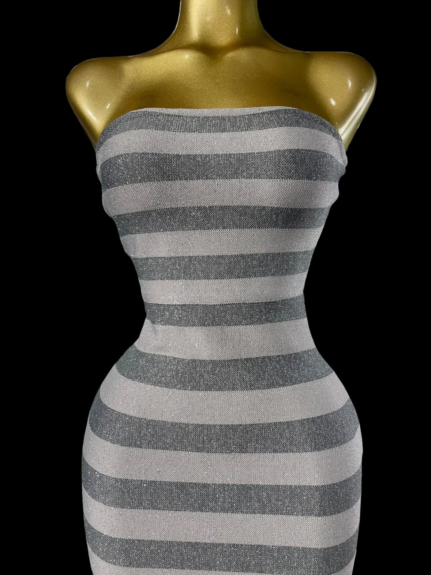 Silver Sequins Bandage Dress