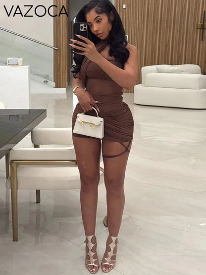 Tiffany Mini Dress Coffee