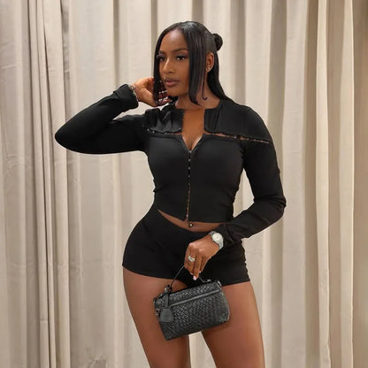 Cutout Hook Eye Short Set