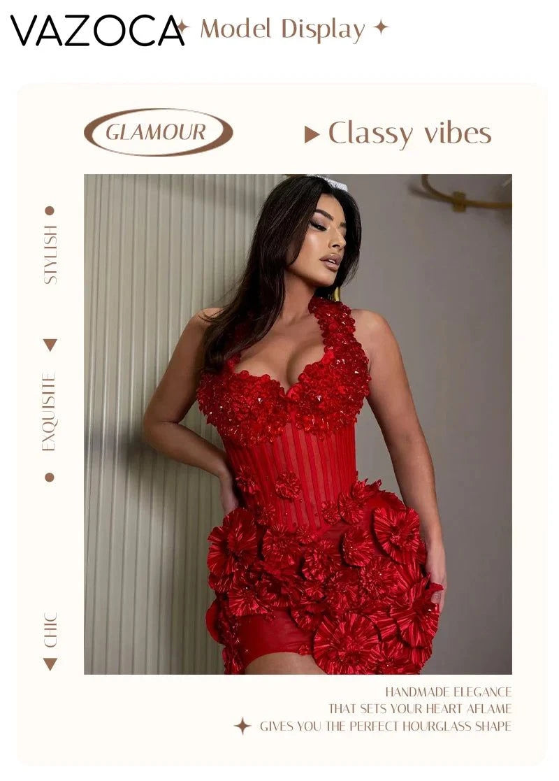 Floral Halter Sequins Mini Dress
