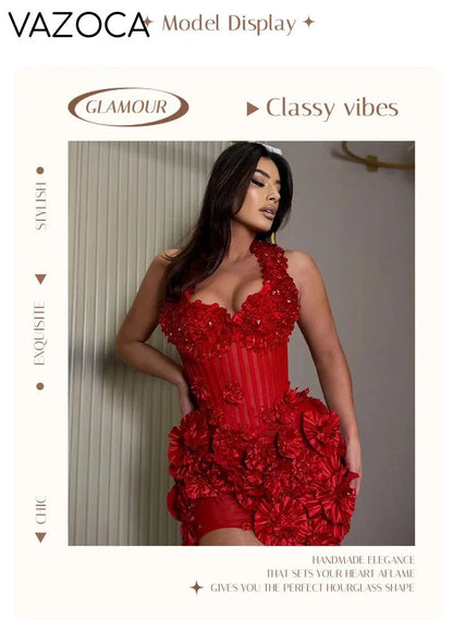 Floral Halter Sequins Mini Dress