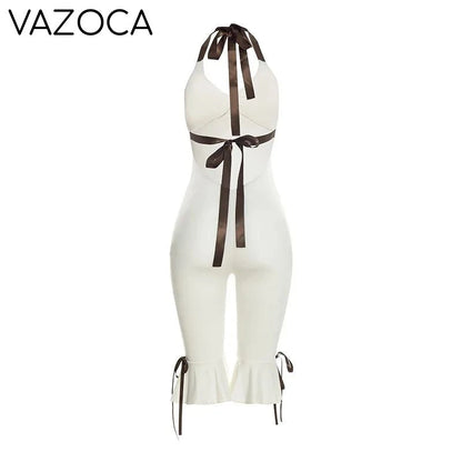 Bowknot Backless Jumpsuit