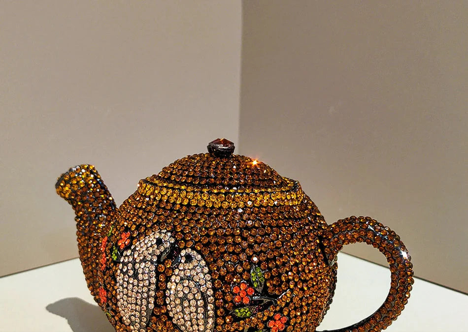 Teapot Rhinestone Clutch Bag