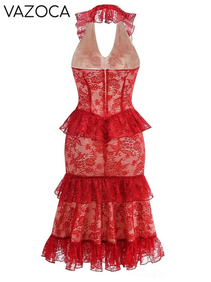 Amleia Ruffle Floral Midi Dress