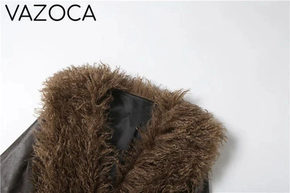 Fur V-Neck Crop Top