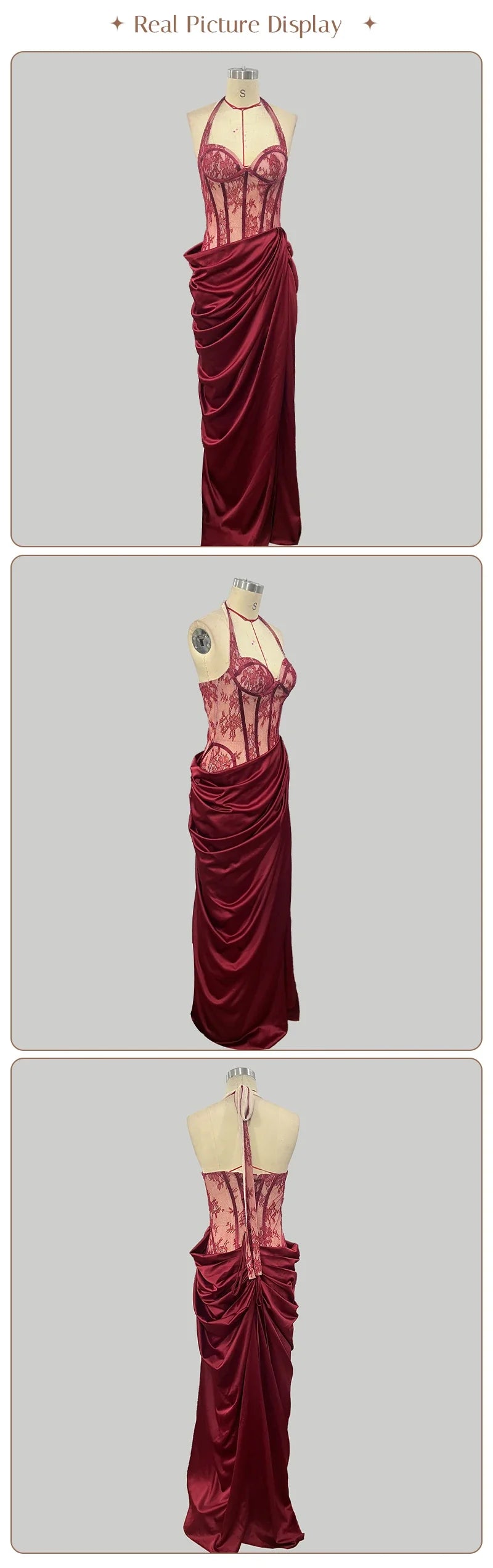 Bodice Corset High Slit Maxi Dress