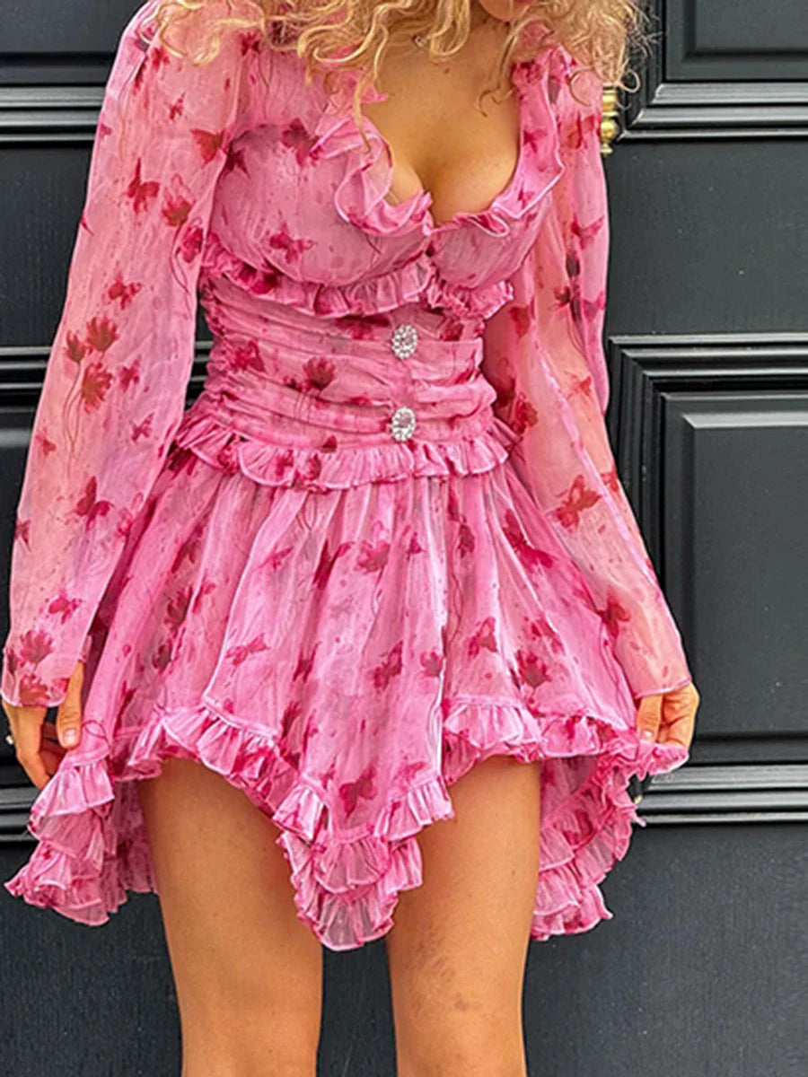 Brunching Ruffles Mini Dress
