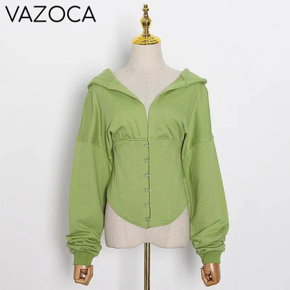 Hoodie Bandage Corset Jacket