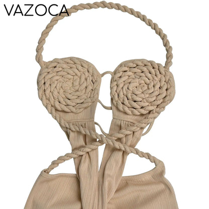 Hemp Rope Ruched Knit Dress