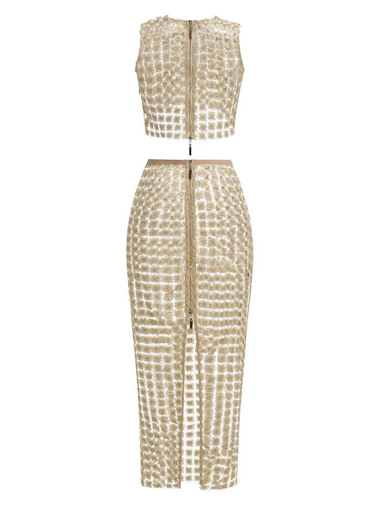 Champagne Skirt SSet
