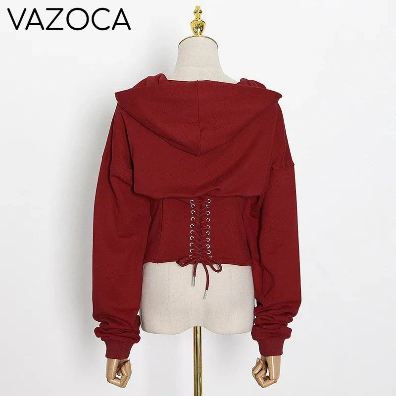 Hoodie Bandage Corset Jacket