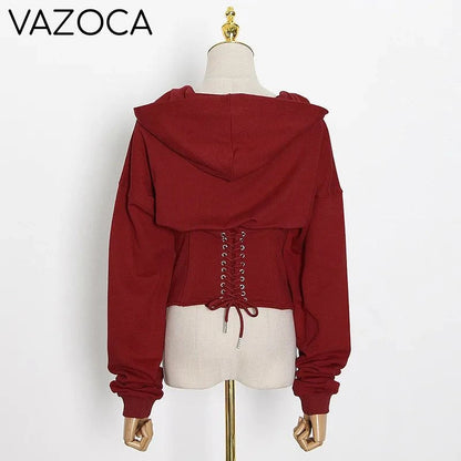 Hoodie Bandage Corset Jacket