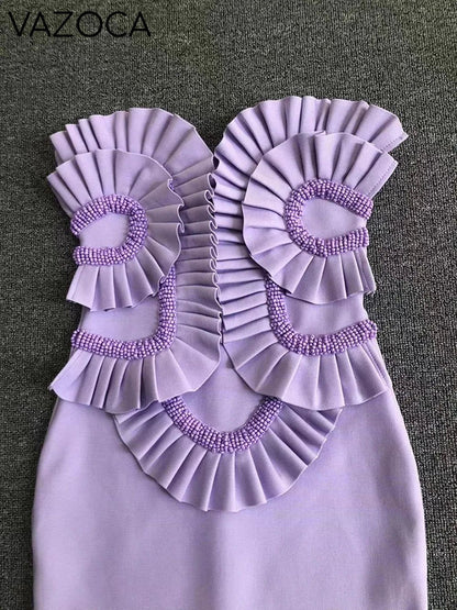 Arana Ruffles Bandage Maxi Dress