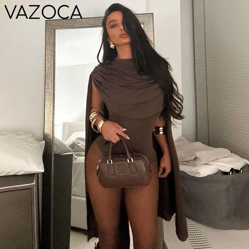 Draped Cape Bodysuit