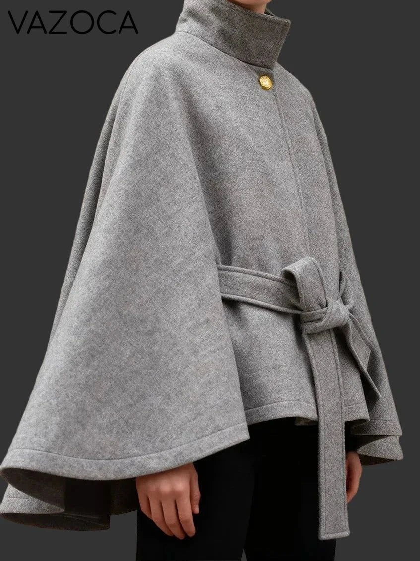 Luxurious Wool Stand Collar Coat