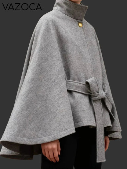 Luxurious Wool Stand Collar Coat