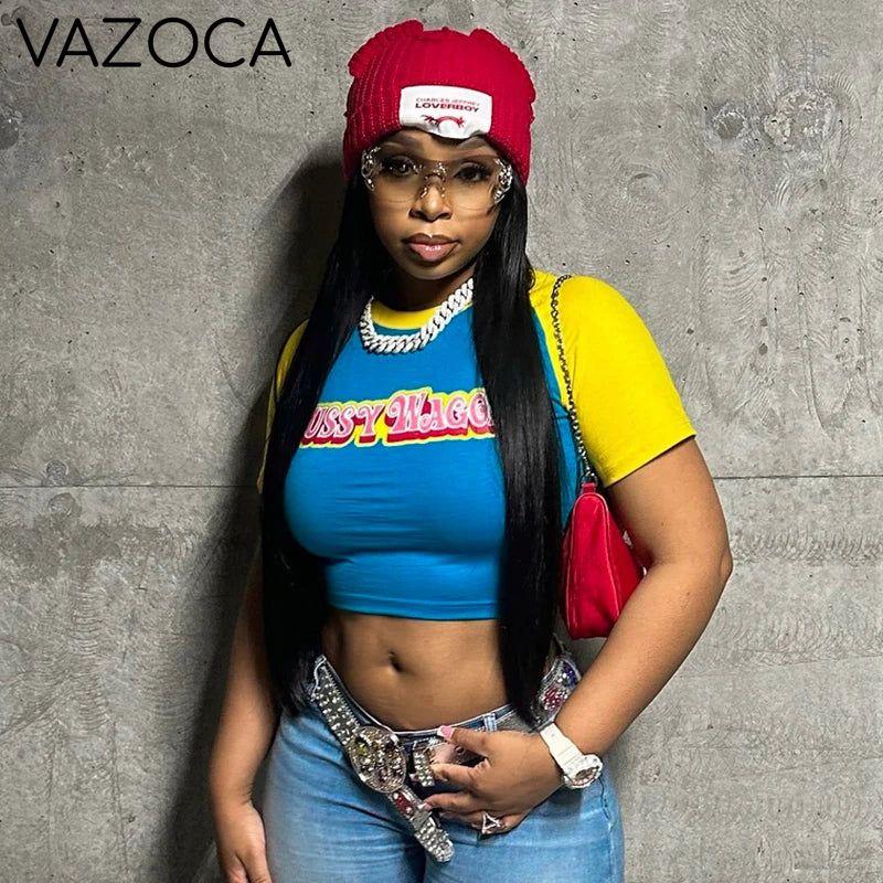Retro Colorblock Crop Top