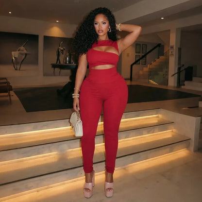 Double Cutout Sleeveless Jumpsuit
