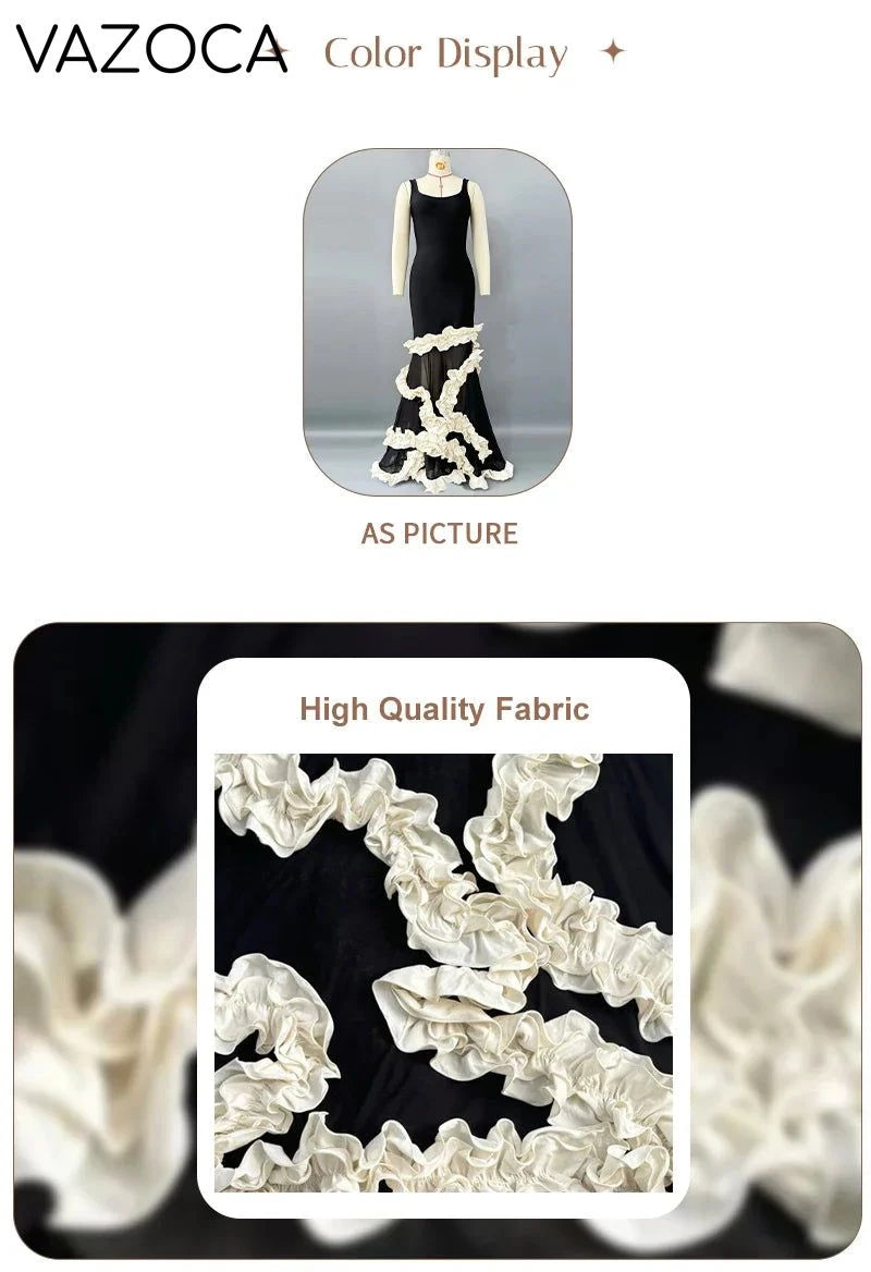 Artistic Gown Ruffled Maxi Dress
