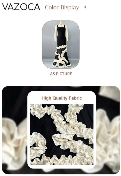 Artistic Gown Ruffled Maxi Dress