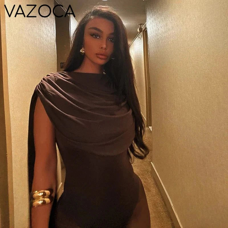 Draped Cape Bodysuit