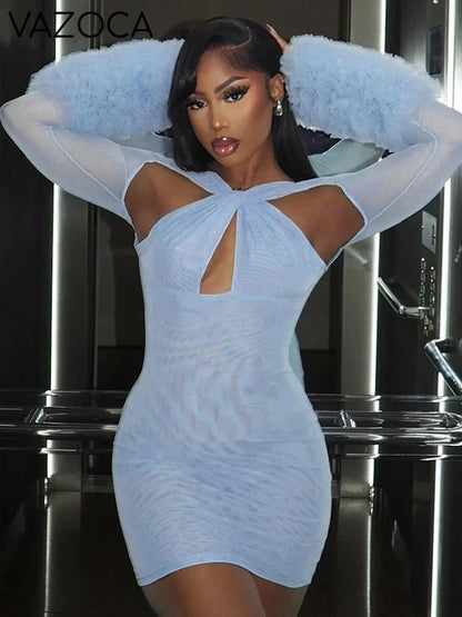Kianda Fur Mini Dress