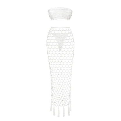 Lilithia Crochet Knit Bikini Skirt Set
