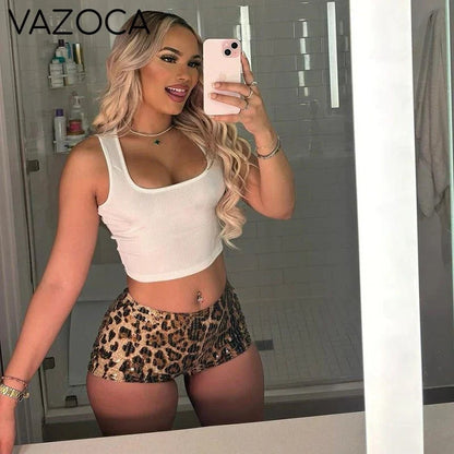 Glam Sequin Leopard Shorts