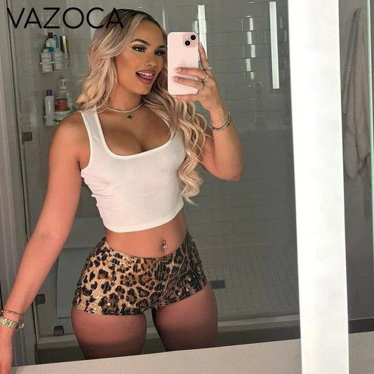 Glam Sequin Leopard Shorts