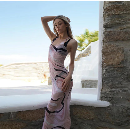 Marian Sheer Mesh Maxi Dress