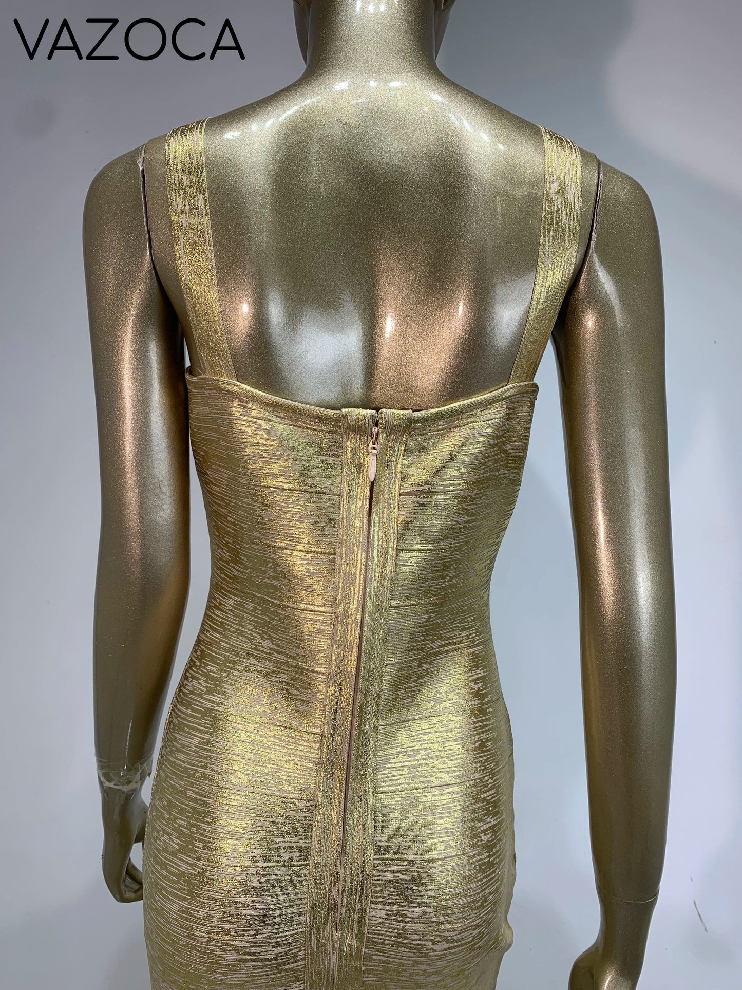 Bronzing Gold Bodycon Bandage Dress
