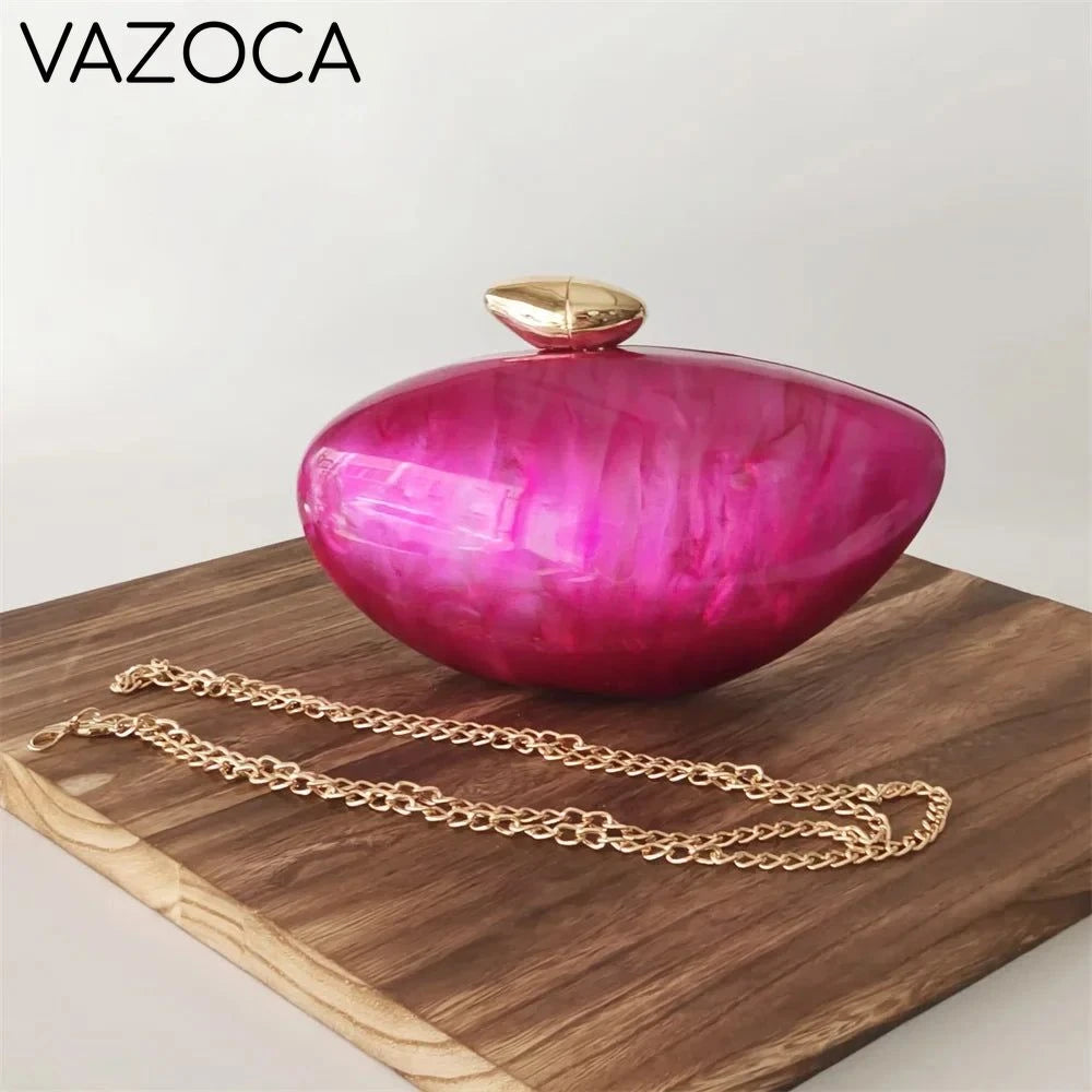 Shell Pearl Marble Clutch Purse