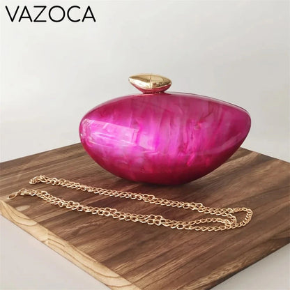 Shell Pearl Marble Clutch Purse