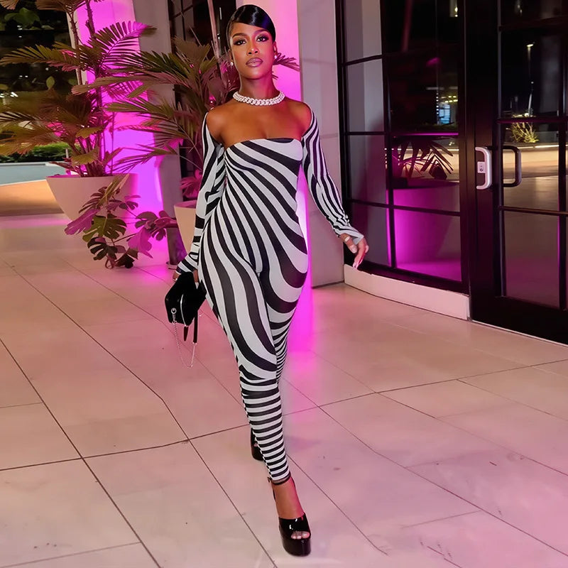 Swirl Print Tube Jumpsuit Shrug Set