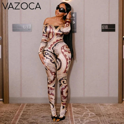 Baroque Off-Shoulder Jumpsuit
