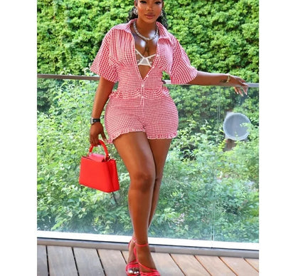Tasha Plaid Short Set