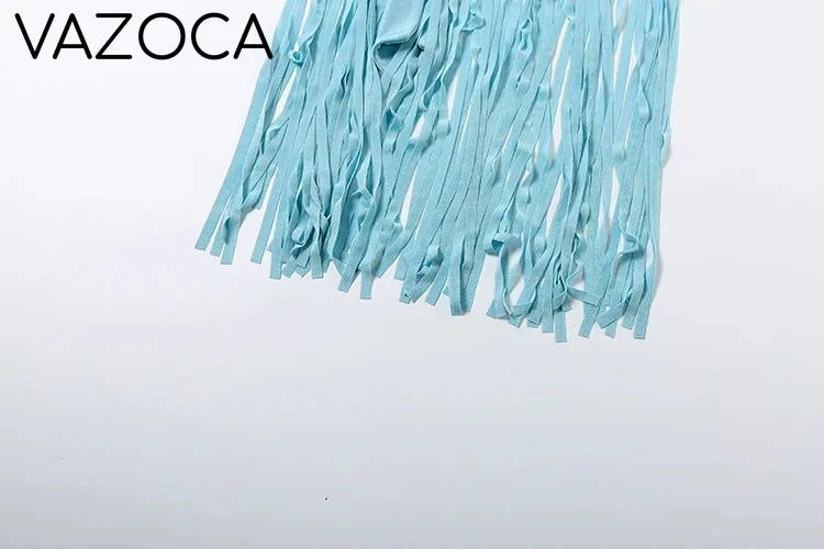 Ana Velvet Ruched Tassel Dress