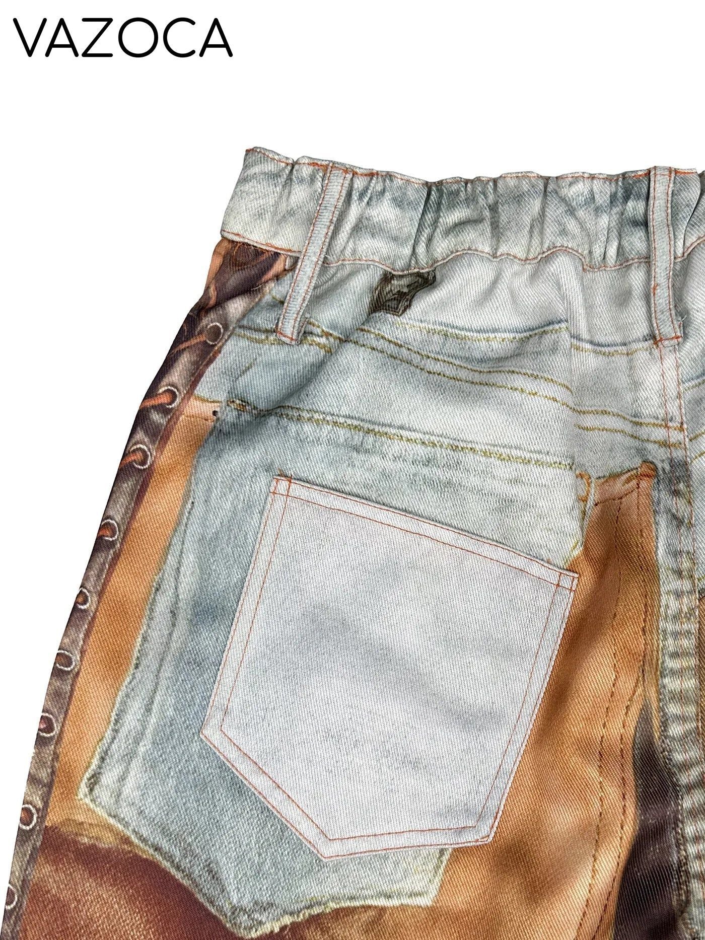 Leather 3D Print Pants