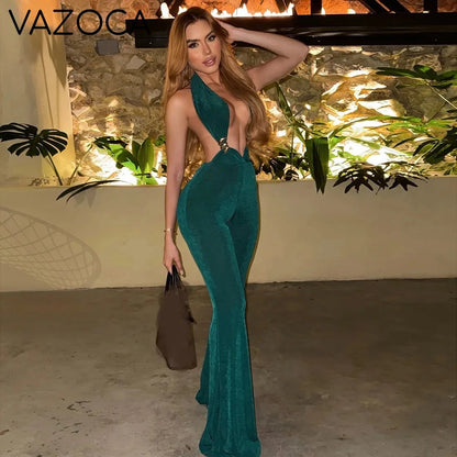 Jeweled Halter Jumpsuit