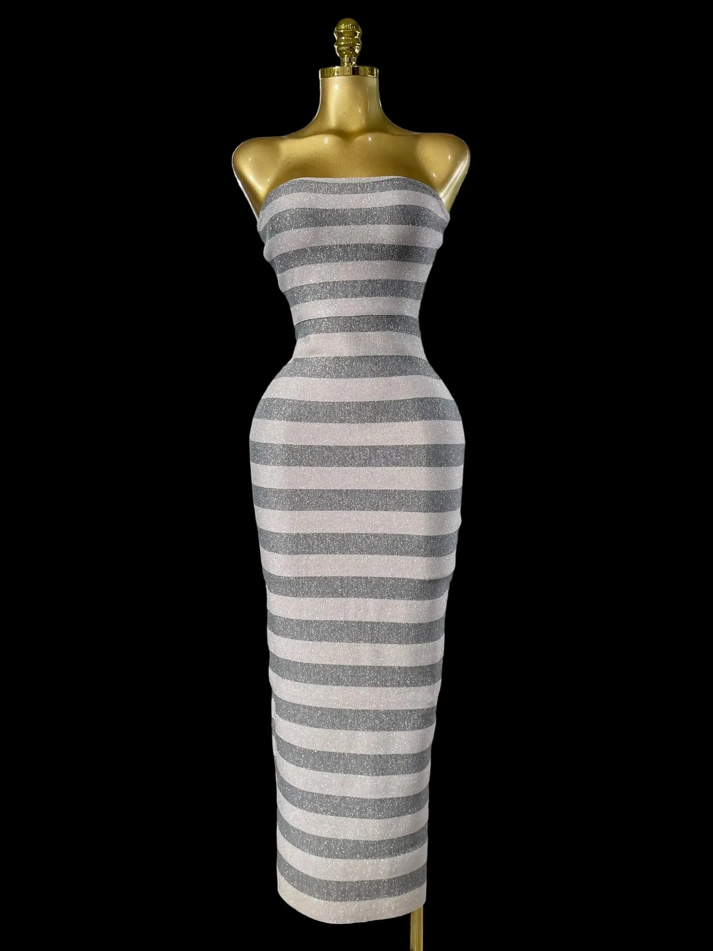 Silver Sequins Bandage Dress