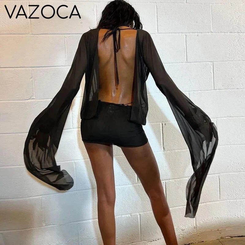 Sheer Wrap Cover Dress