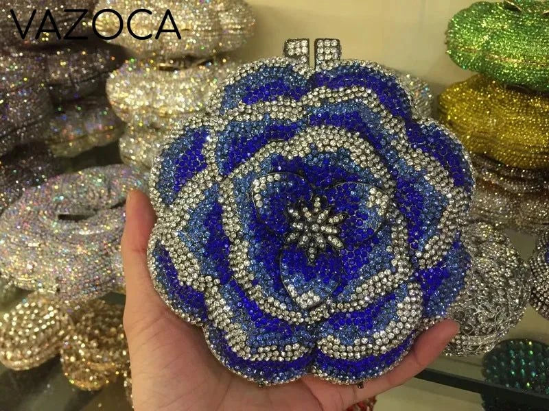 Floral Crystal Clutch Purse