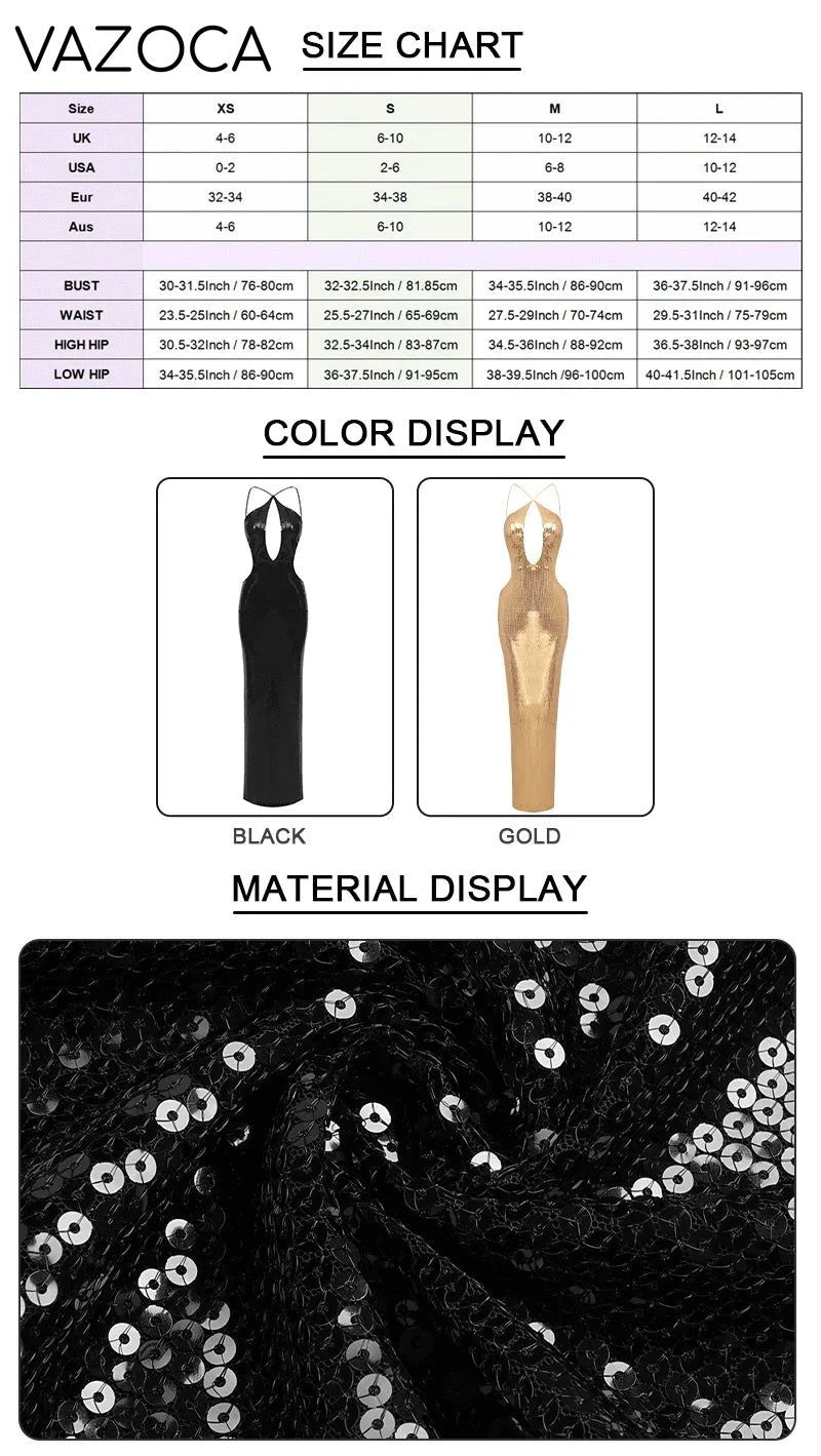 Aisha Sequins Backles Dress