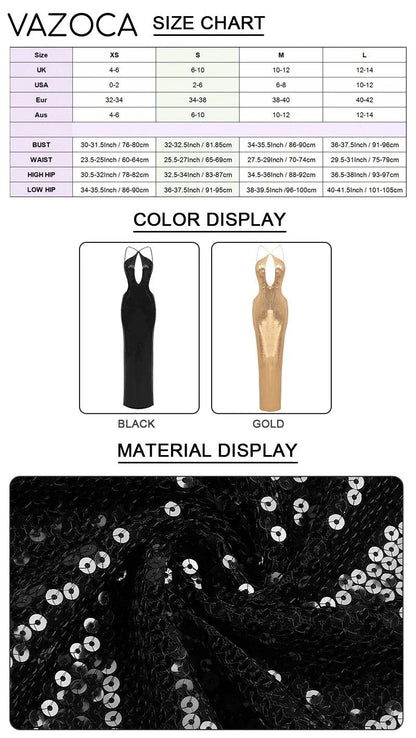 Aisha Sequins Backles Dress