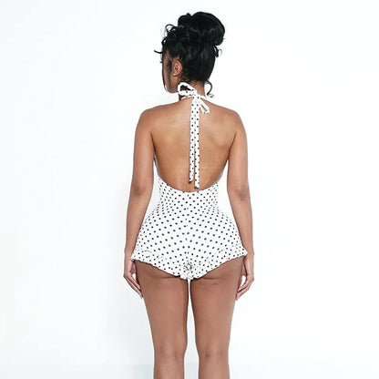 Polka Dot Ruffles Romper