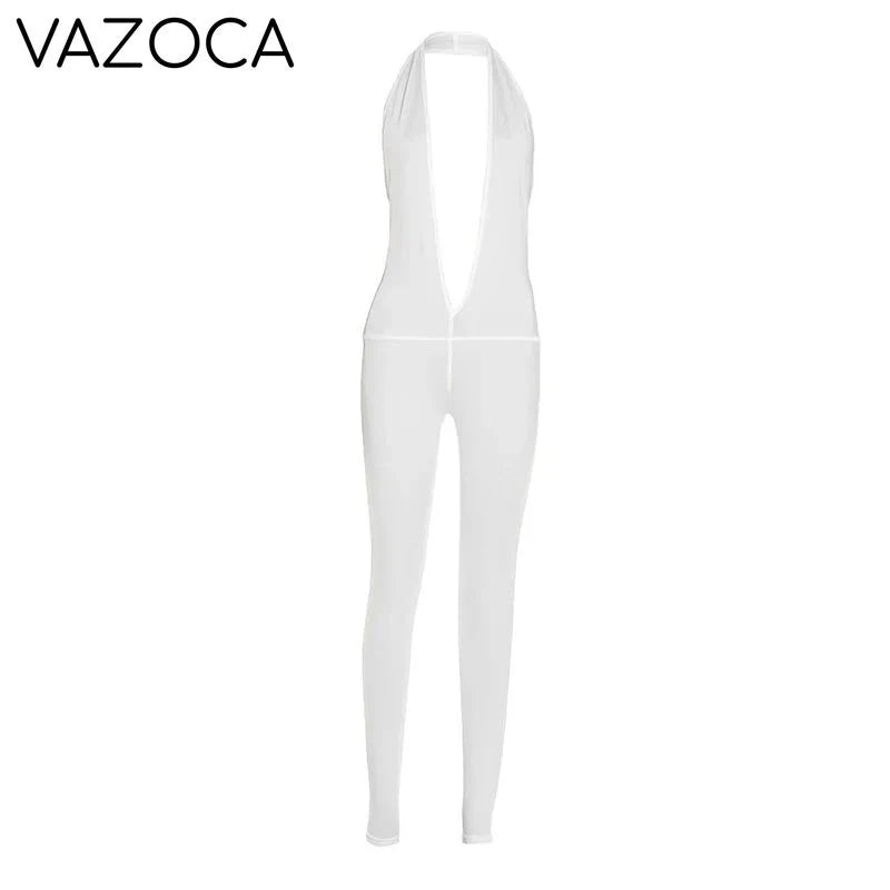 Peach Open Back Jumpsuit