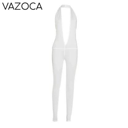 Peach Open Back Jumpsuit