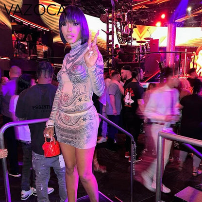 Mesh Snake Skirt Set