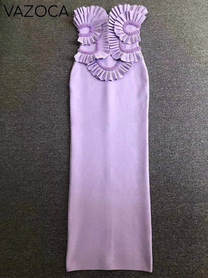 Arana Ruffles Bandage Maxi Dress